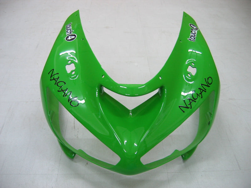 Fairings 2005-2006 Kawasaki ZX6R 636 أخضر أسود رقم 14 ZX6R عام