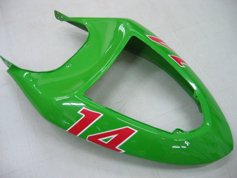 Fairings 2005-2006 Kawasaki ZX6R 636 أخضر أسود رقم 14 ZX6R عام