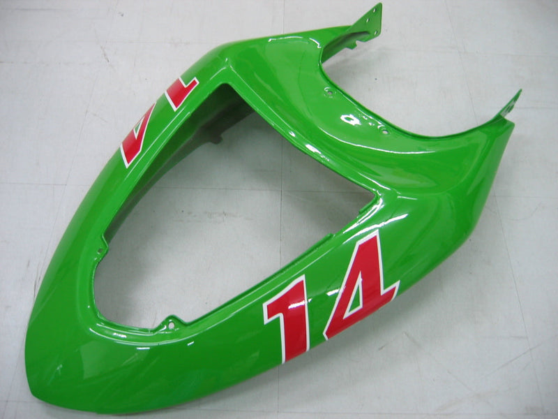 Fairings 2005-2006 Kawasaki ZX6R 636 أخضر أسود رقم 14 ZX6R عام