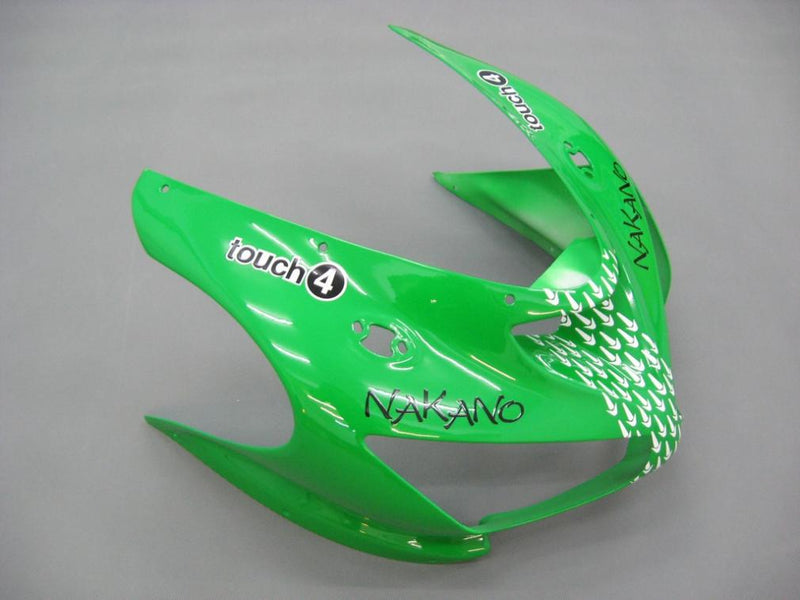 Fairings 2005-2006 Kawasaki ZX6R 636 أخضر أسود رقم 56 ناكانو عام