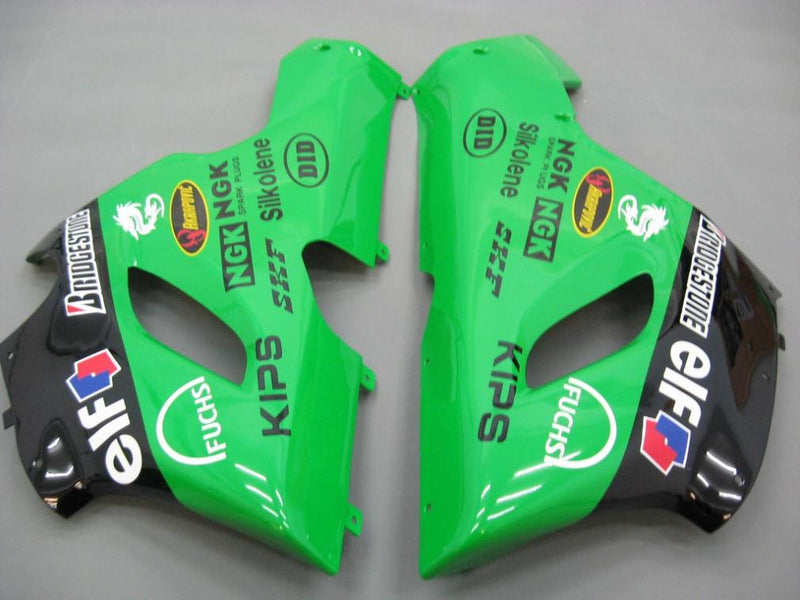 Fairings 2005-2006 Kawasaki ZX6R 636 أخضر أسود رقم 56 ناكانو عام