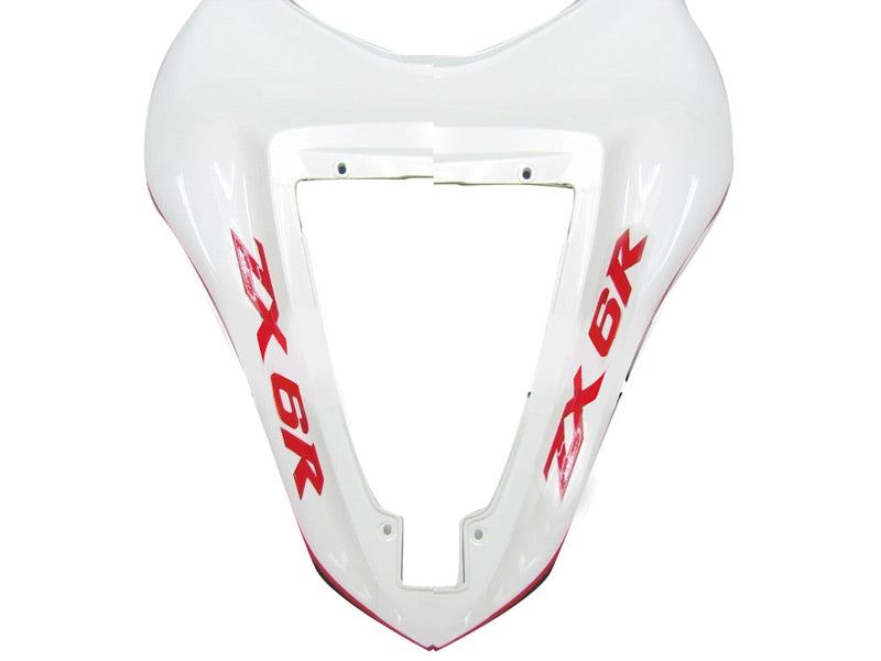 Fairings 2007-2008 Kawasaki ZX6R ZX636 White Red Black  ZX6R  Generic