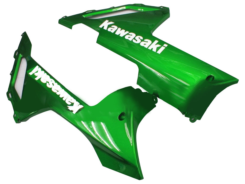 Fairings 2007-2008 Kawasaki ZX6R ZX636 Black & Green Flame Ninja  Generic