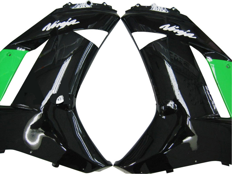 Fairings 2007-2008 Kawasaki ZX6R ZX636 أخضر أسود نينجا ZX6R عام