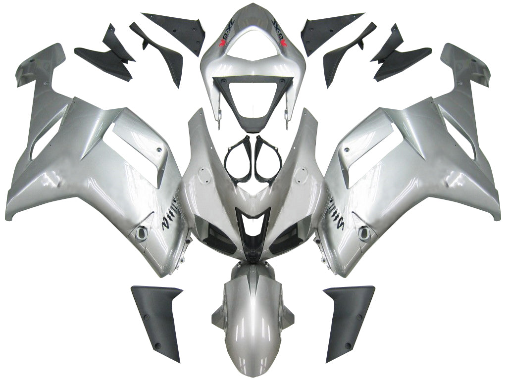 Fairings 2007-2008 Kawasaki ZX6R ZX636 Silver Ninja ZX6R  Generic