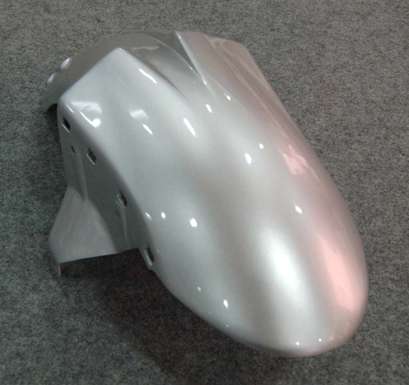 Fairings 2007-2008 Kawasaki ZX6R ZX636 فضي وأحمر لهب ZX6R عام