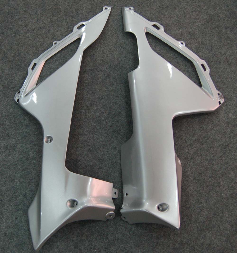 Fairings 2007-2008 Kawasaki ZX6R ZX636 Silver & Red Flame ZX6R  Generic