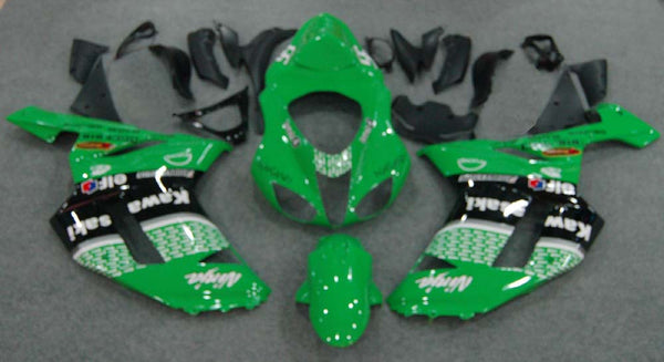 Carenados 2007-2008 Kawasaki ZX6R ZX636 Verde Negro ZX6R Genérico