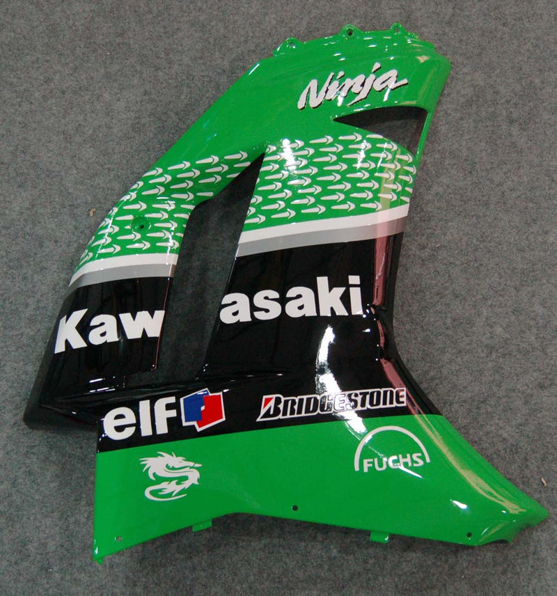 Carenados 2007-2008 Kawasaki ZX6R ZX636 Verde Negro ZX6R Genérico