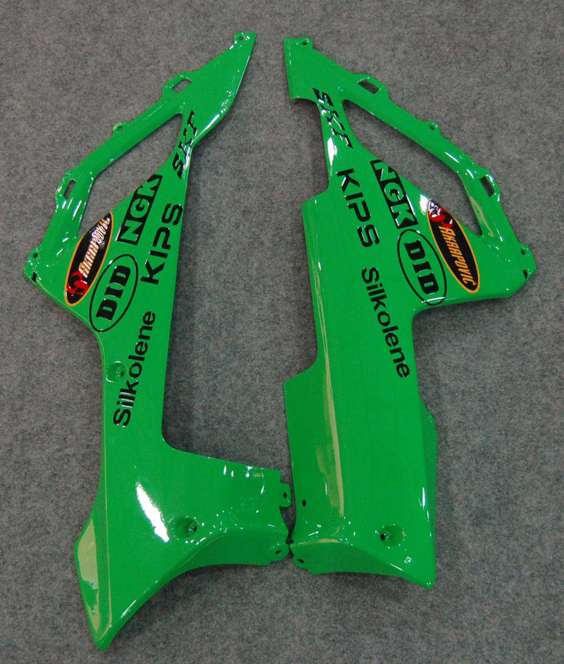 Fairings 2007-2008 Kawasaki ZX6R ZX636 أخضر أسود ZX6R عام