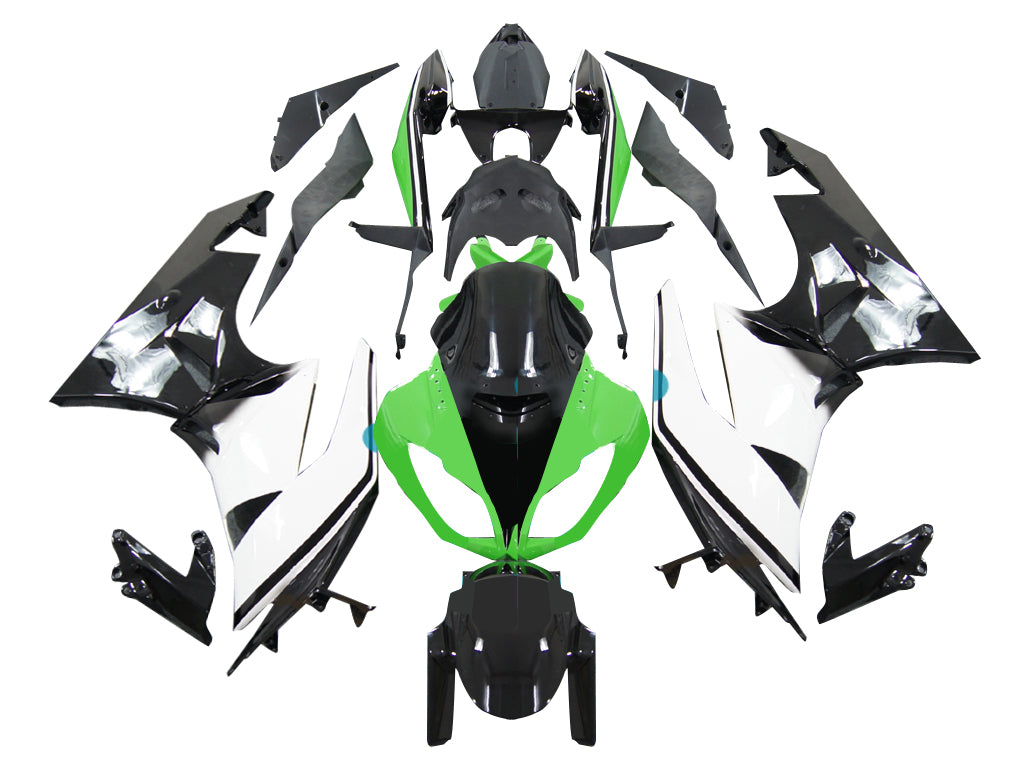 2009-2012 Fairings Kawasaki ZX6R ZX636 Green White Black Ninja  Generic