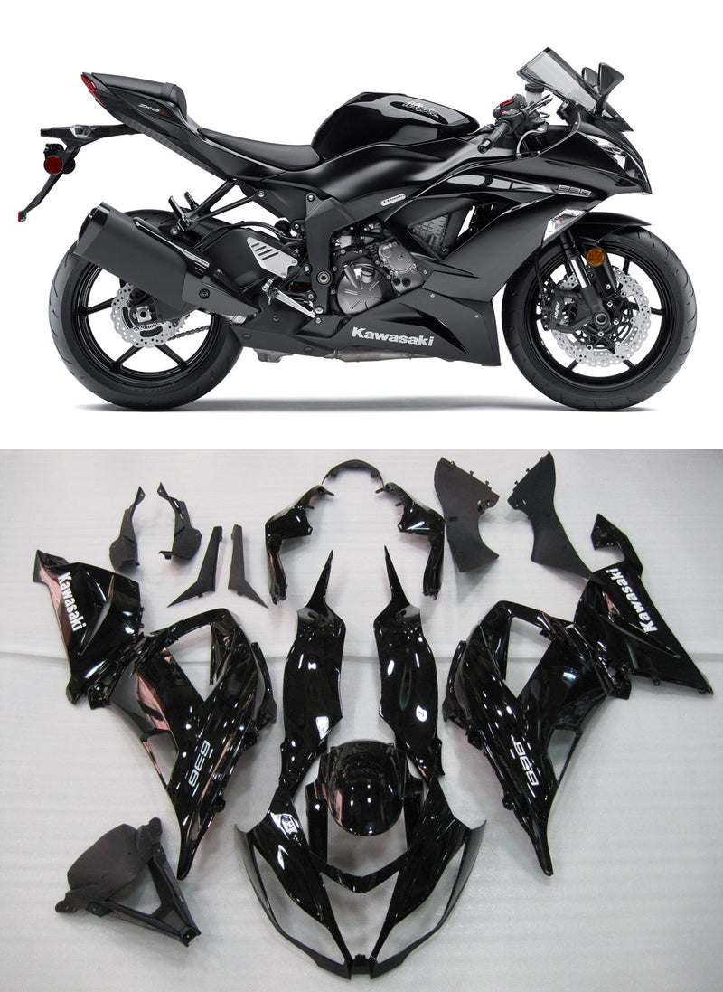 انسيابية 2013-2018 بلاستيك Kawasaki ZX6R 636 Black Ninja Generic