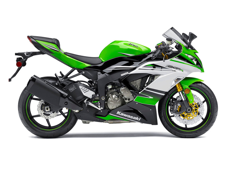 انسيابية 2013-2018 بلاستيك كاواساكي ZX6R 636 أخضر أبيض نينجا عام