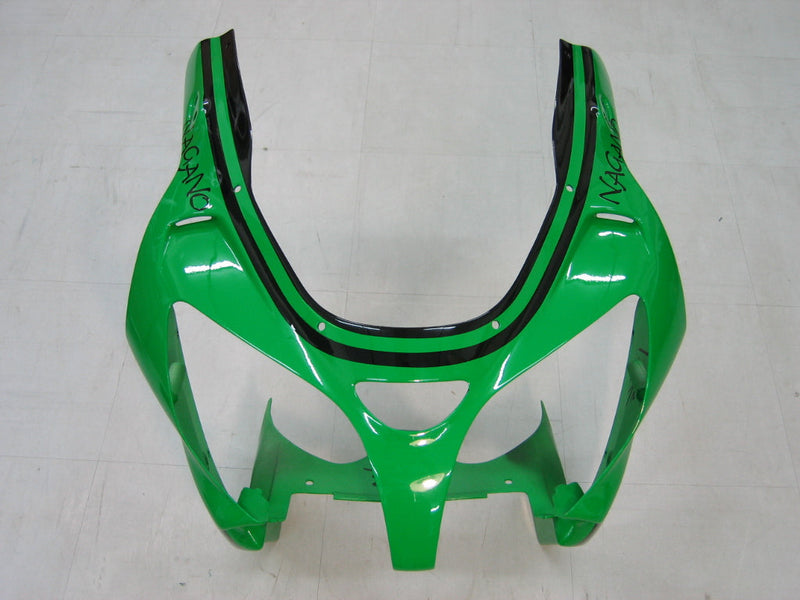 Fairings 2000-2001 Kawasaki ZX 9R أخضر أسود رقم 14 ZX9R عام