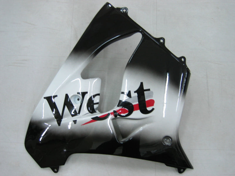 Fairings 2000-2001 Kawasaki ZX 9R أسود أبيض غرب ZX9R عام