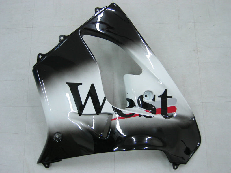 Fairings 2000-2001 Kawasaki ZX 9R أسود أبيض غرب ZX9R عام