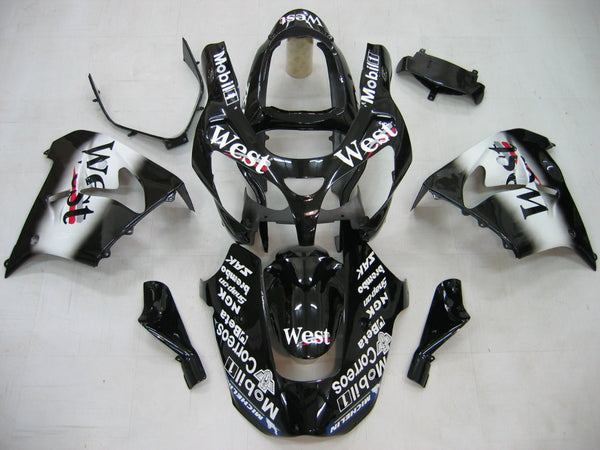 Fairings 2000-2001 Kawasaki ZX 9R Black White West ZX9R  Generic