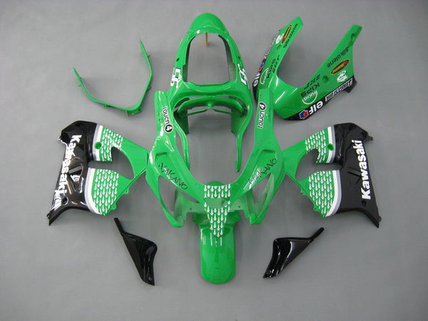 Fairings 2000-2001 Kawasaki ZX 9R Green Black No.56 Nakano  Generic