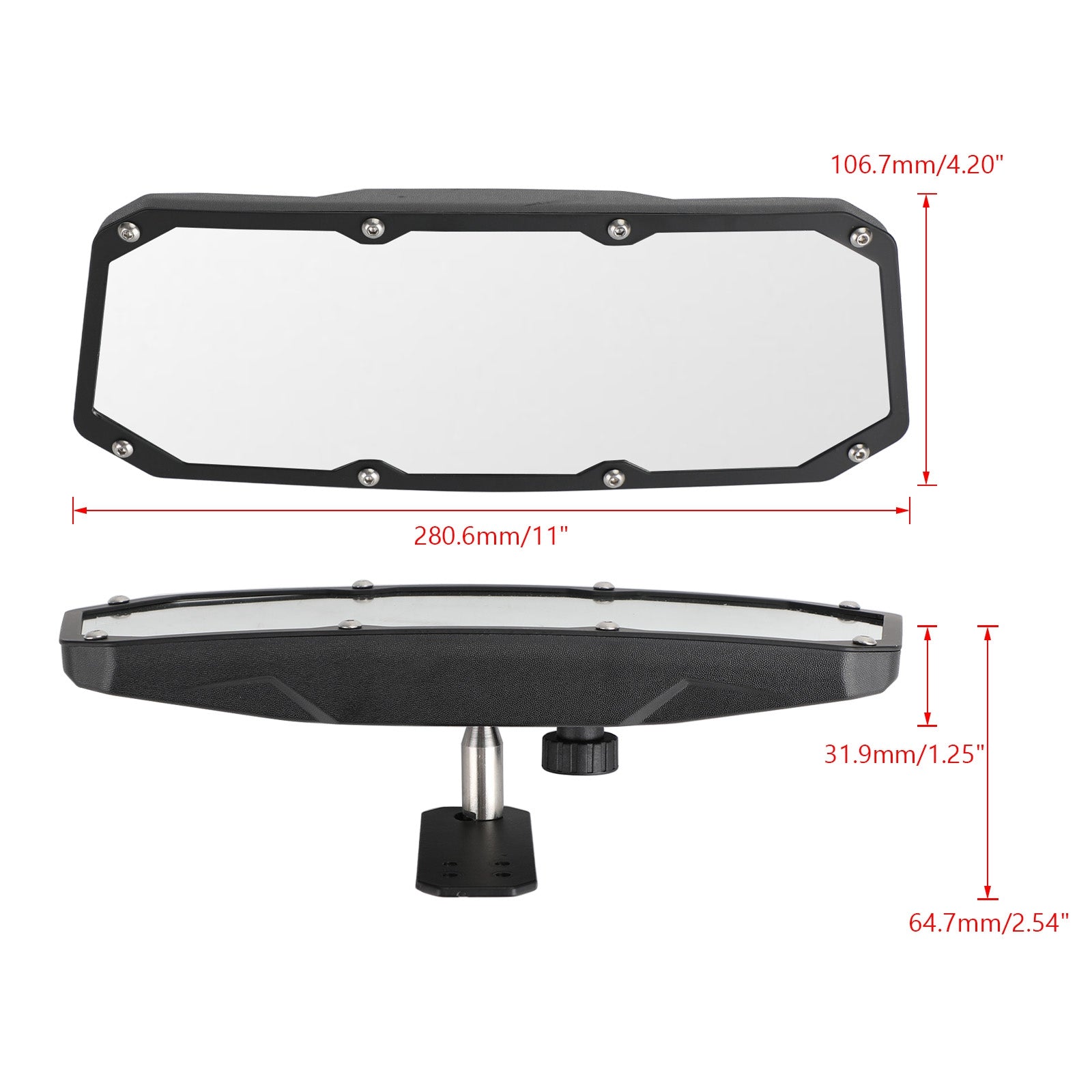 UTV REAR VIEW CENTER MIRROR FOR POLARIS RANGER 570 570 900 S 1000 XP 2017-2022 Generic