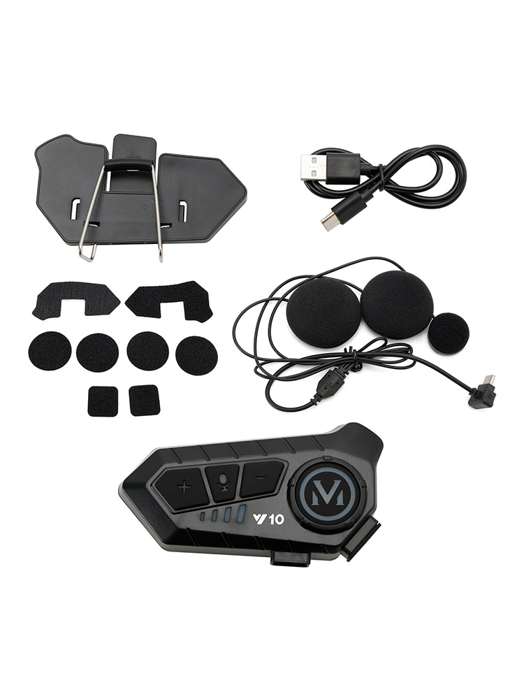 Universal Speaker Player Helmet Bluetooth Earphone Headset Black For Motorcycle