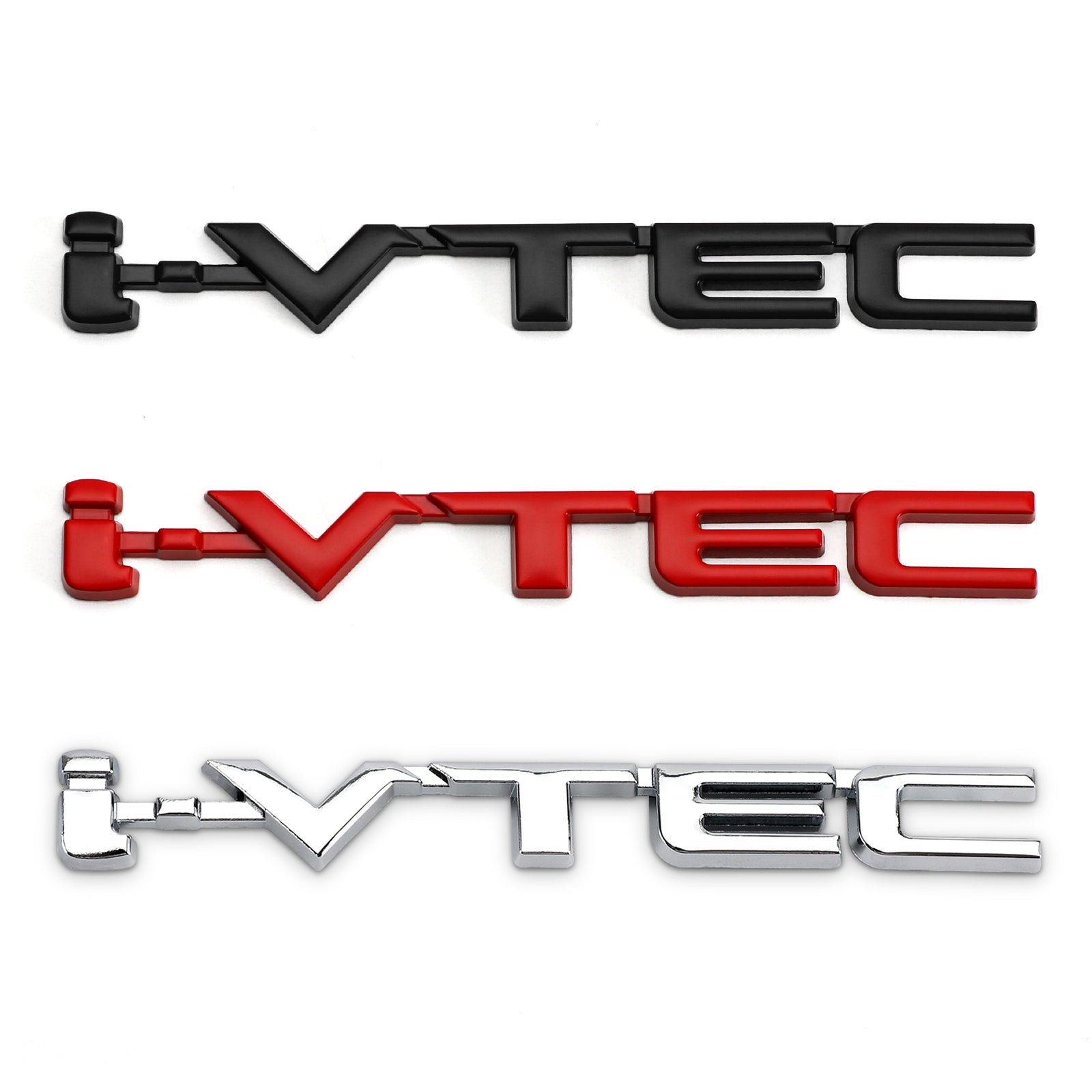 ملصقات معدنية ثلاثية الأبعاد i-VTEC لصندوق السيارة الخلفي Turbo Fender شعار شارة ملصقات فضية عامة