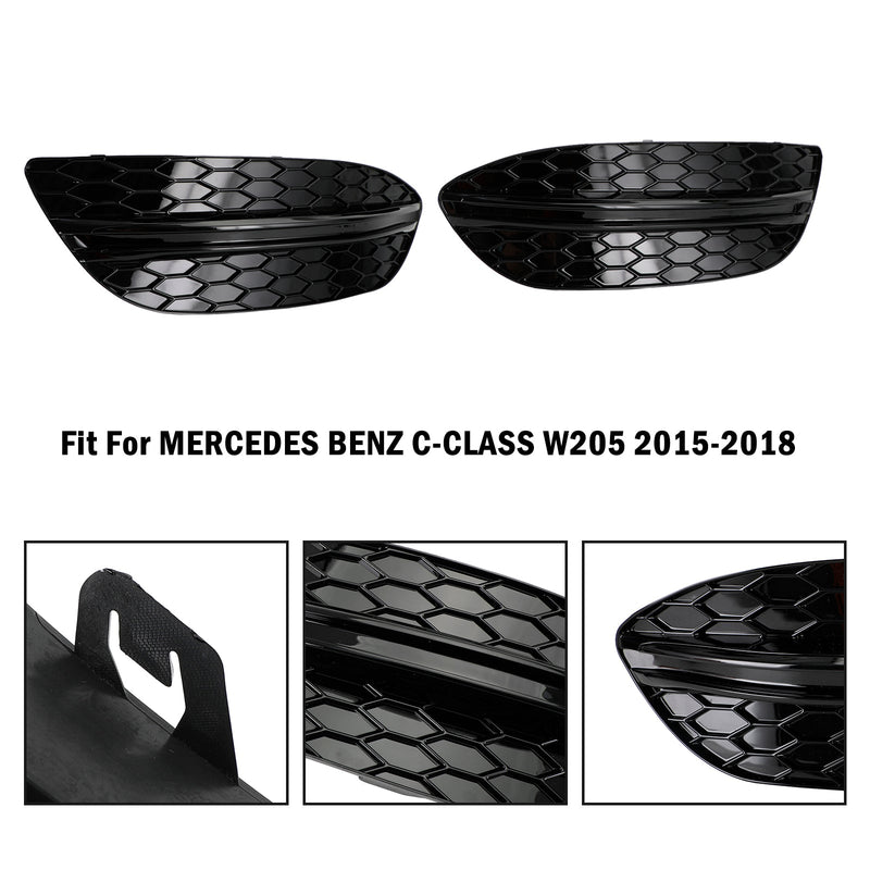 MERCEDES BENZ C-CLASS W205 2015-2018 Base Sedan 2PCS Cubierta de luz antiniebla delantera