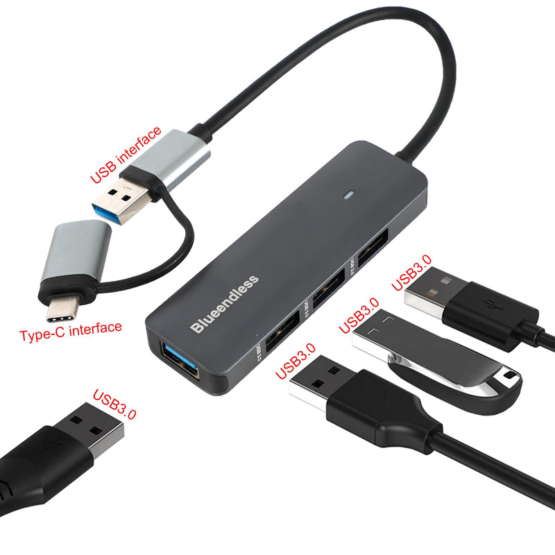 4 en 1 USB C HUB para Macbook iPad Pro Air M1 PC Accesorios USB C Splitter