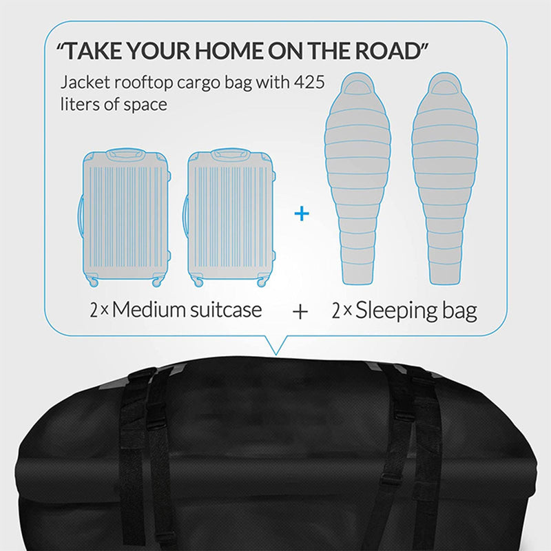 Portaequipajes impermeable para techo de coche, bolsa de carga, bolsa de cubo de equipaje con alfombrilla antideslizante