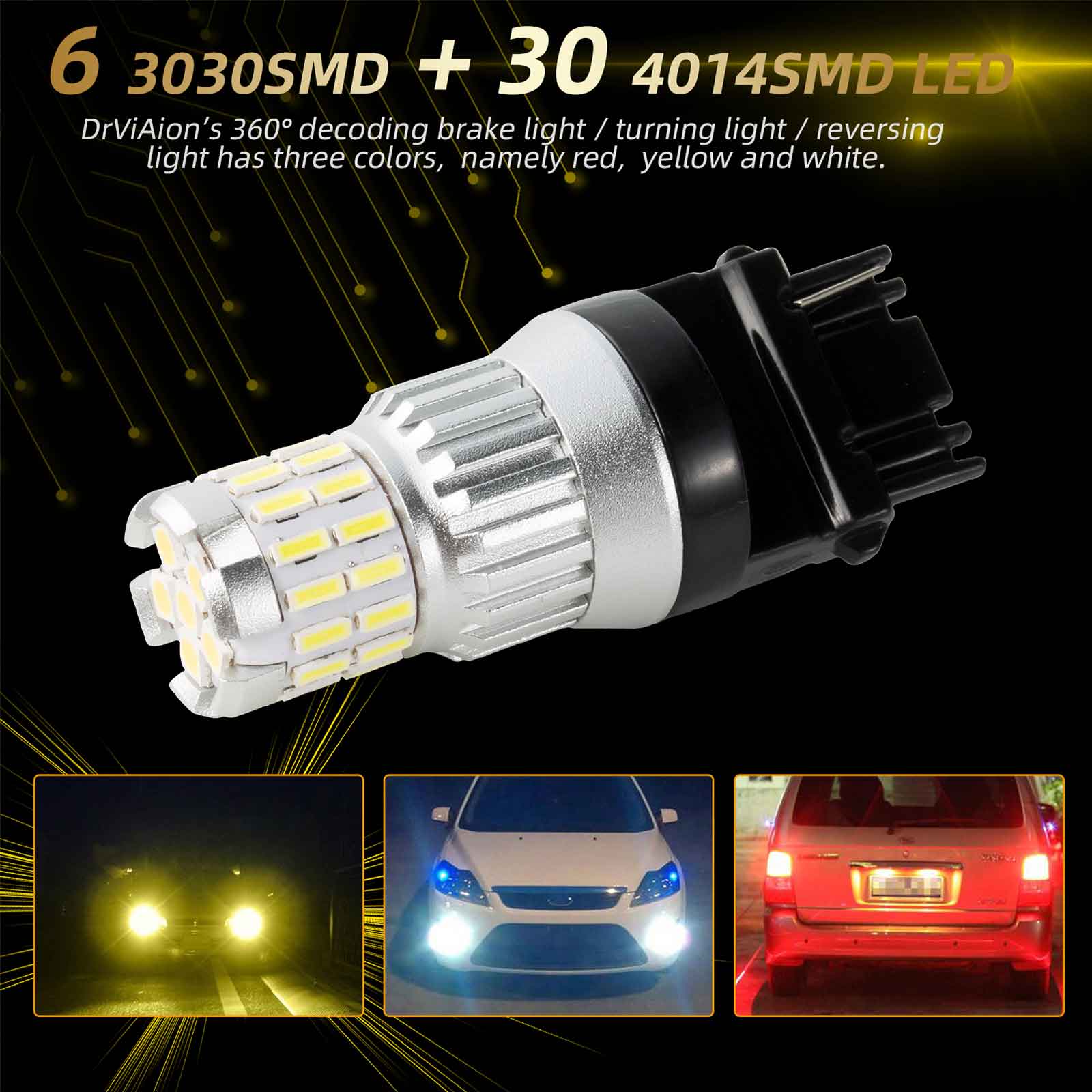 2x 1200LM Canbus LED Bulb LED Daytime Running Light Lamp White Generic