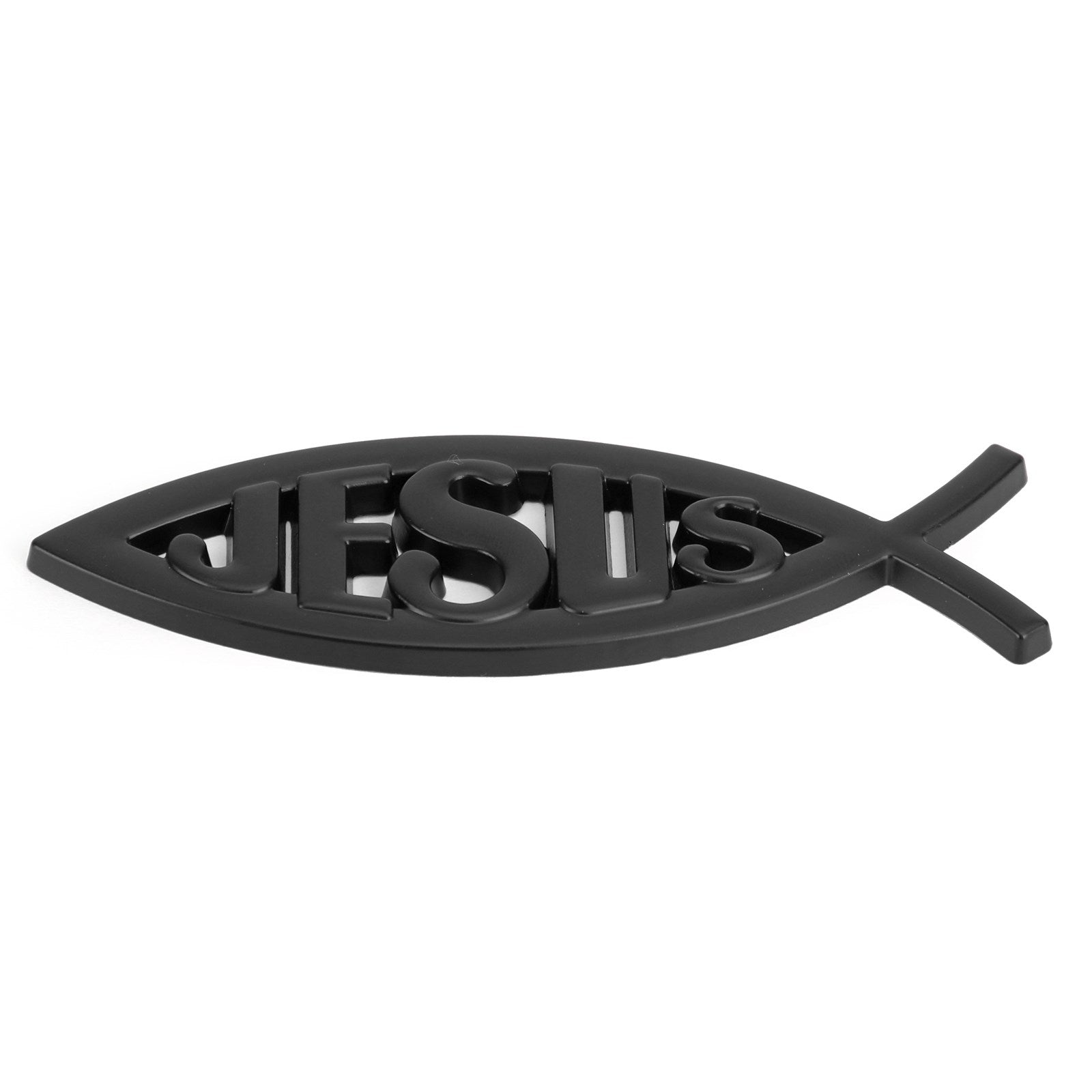 3D Car Decal Emblem Sticker Religious God For Jesus Christian Fish Symbol Silver