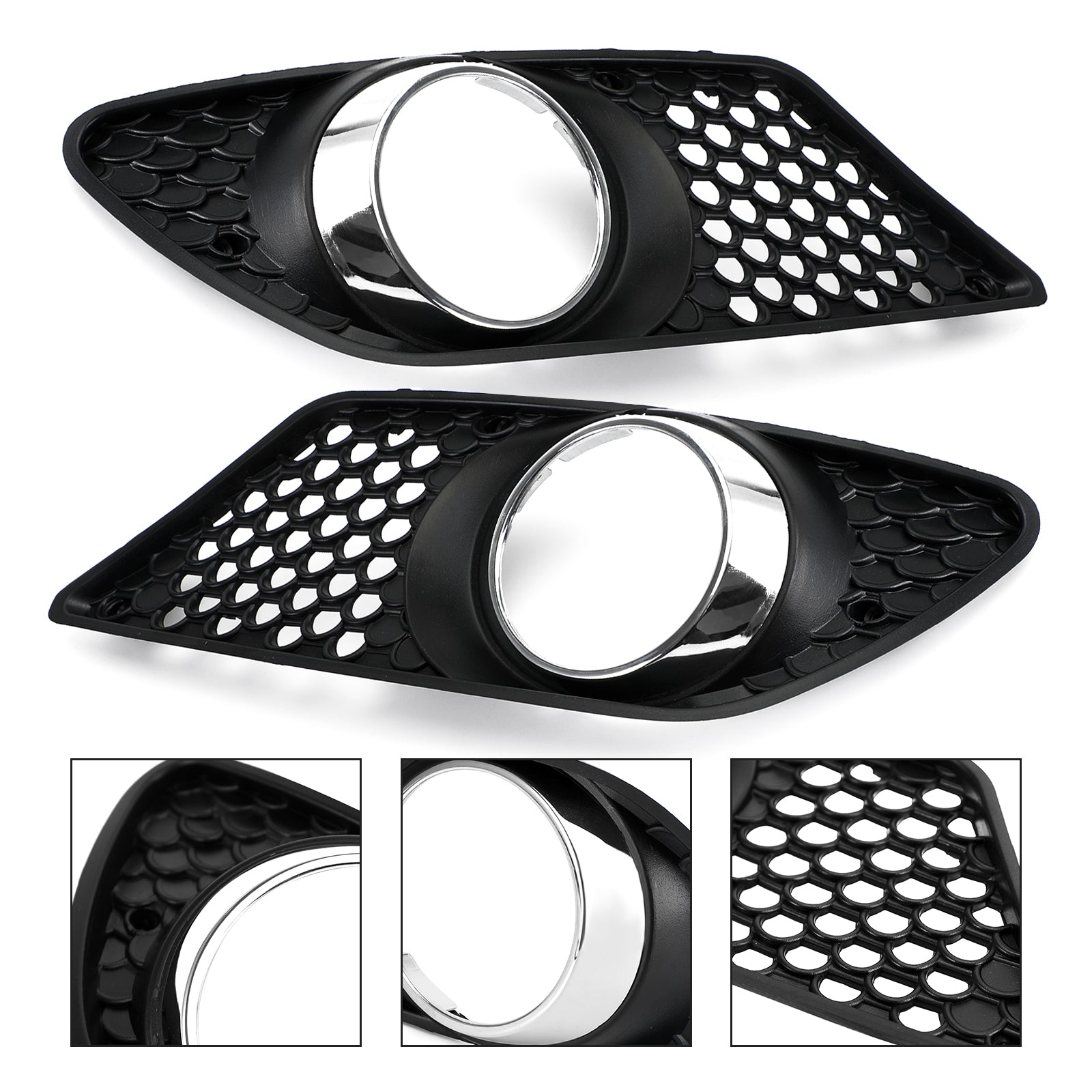 Pair Front Bumper Fog Light Grill Set Fit Mercedes Benz C-Class W204 2008-2010 Generic