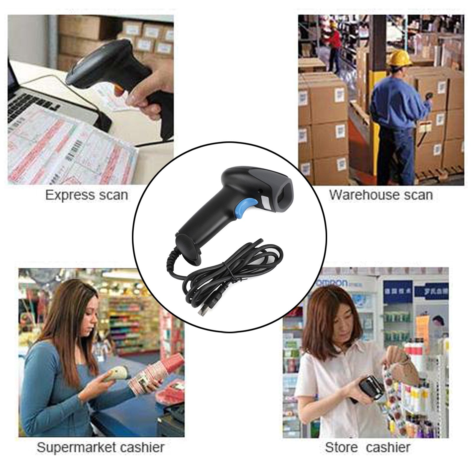 1D + 2D Portable Handheld USB Port Laser Barcode Scanner Bar Code Reader M930