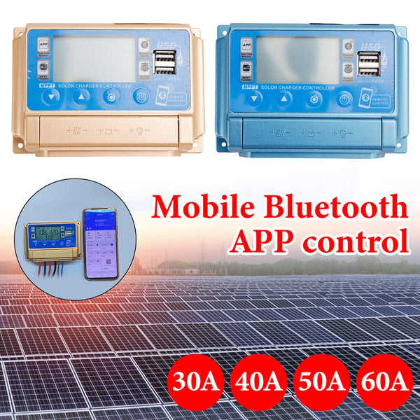 30A-60A MPPT Bluetooth APP شاحن الطاقة الشمسية للتحكم في الشحن يناسب بطارية 12V-60V
