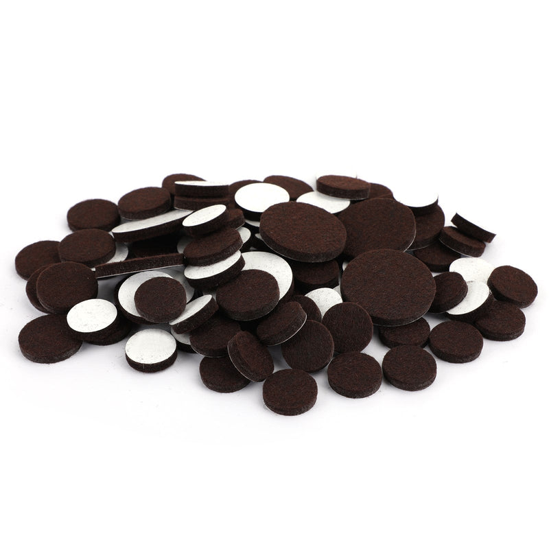 80 Piece Self-Stick Furniture Felt Pads for Hard Surfaces Brown