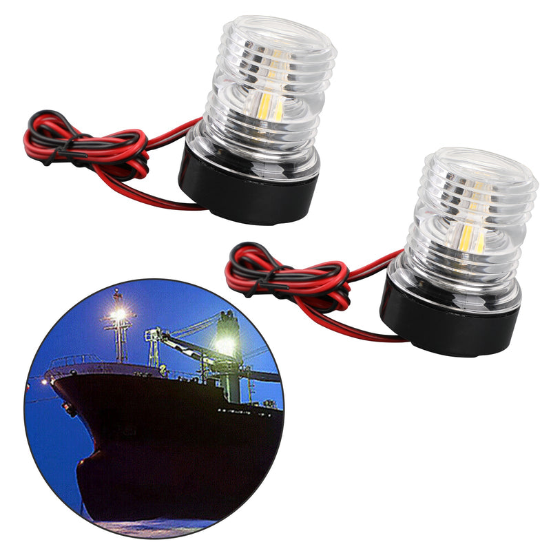 2 12 فولت LED الملاحة إشارة ضوء مرساة سفينة مصباح دائري لليخوت مركبة بحرية