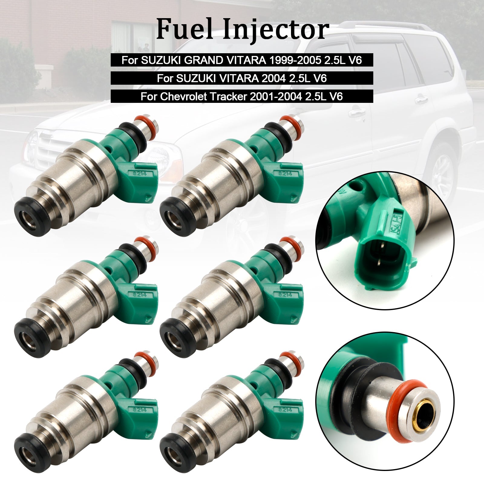 6PCS Fuel Injector 15710-67D00 Fit Suzuki Grand Vitara Tracker 2.5L JS4J-5