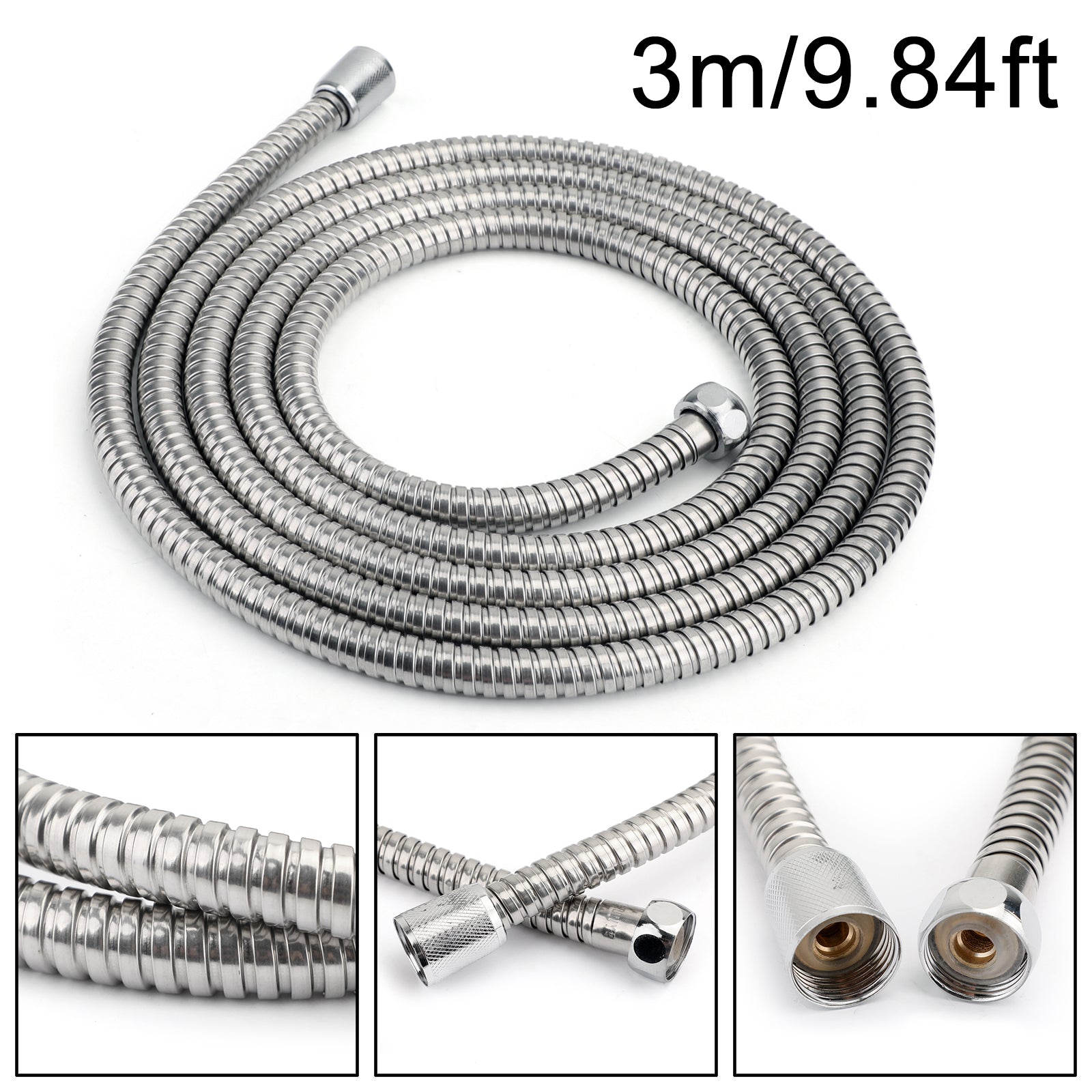 10ft Shower Head Hose Handheld Extra Long Stainless Steel Bathroom Flexible