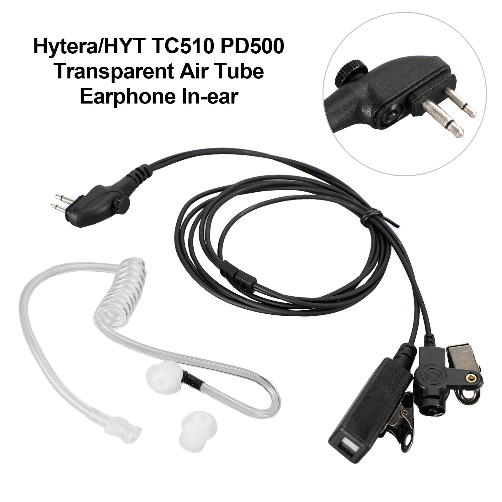 Auriculares de tubo de aire acústico PTT aptos para HYT TC-518 TC-580 TC-600 TC-610 TC-618