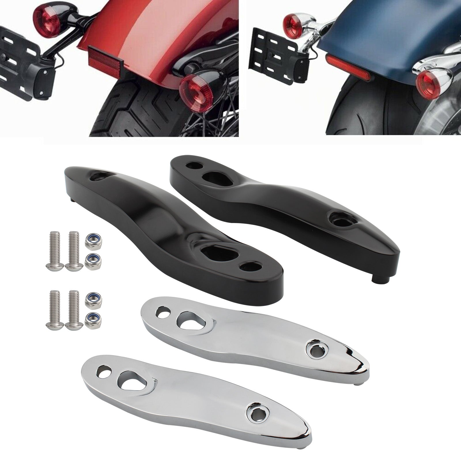 Turn Signal Extension Bracket License Plate Relocation Kit Fit for Softail 00-23 Generic