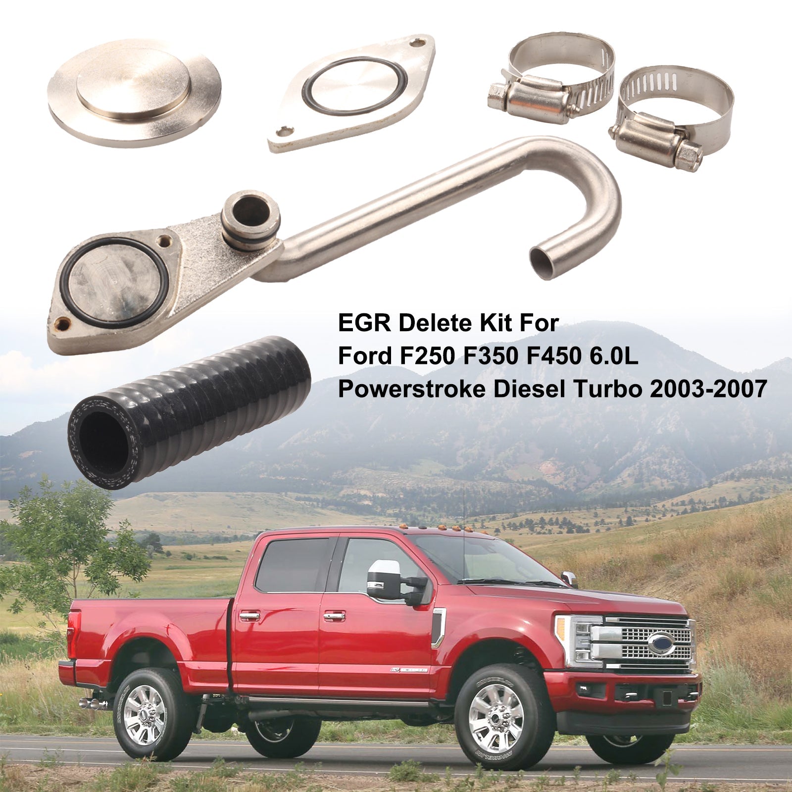 EGR Delete Kit For Ford F250 F350 F450 6.0L Powerstroke Diesel Turbo 2003-2007 Generic