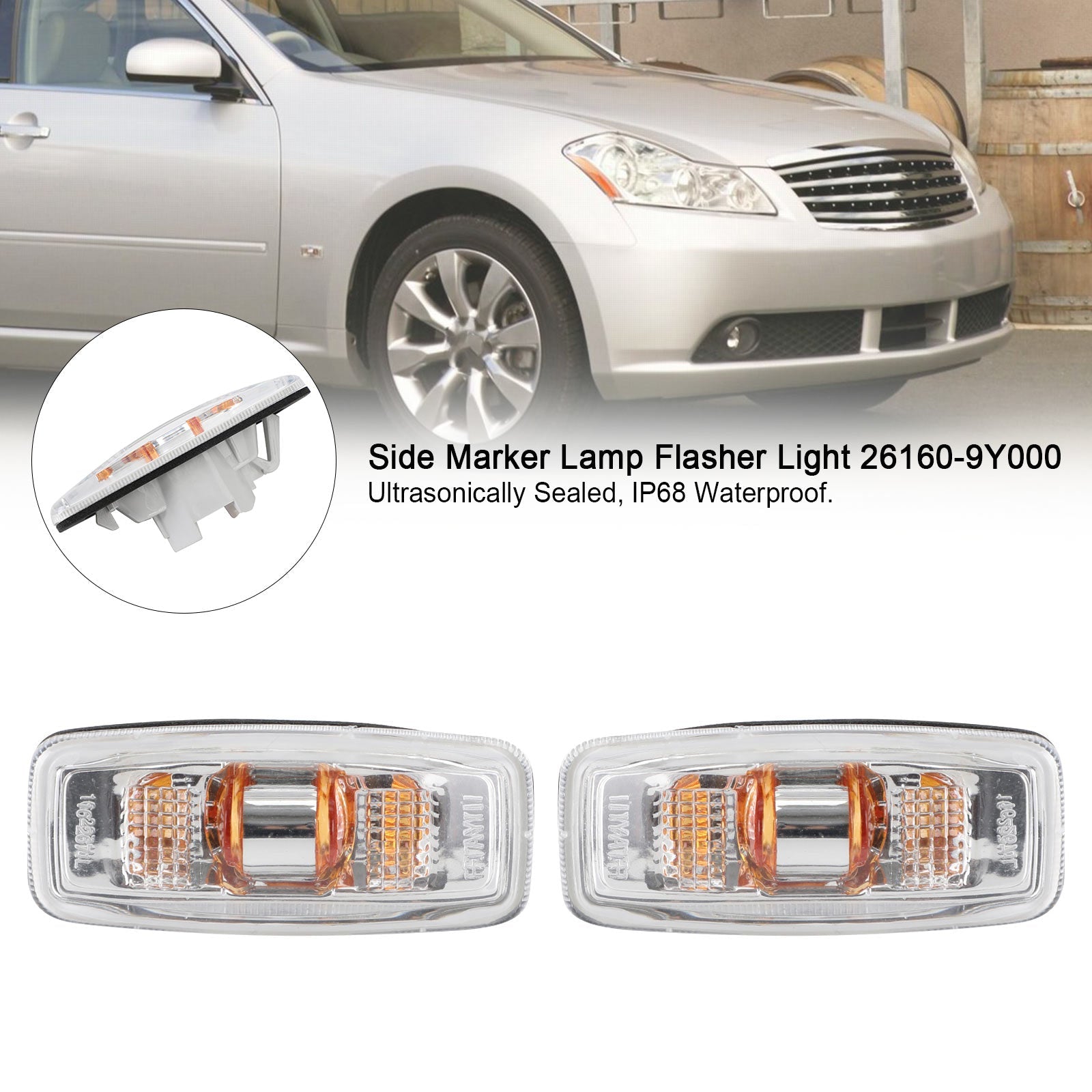 Side Marker Lamp Flasher Light 26160-9Y000 For Infiniti M35 M45 2006-2007 Generic