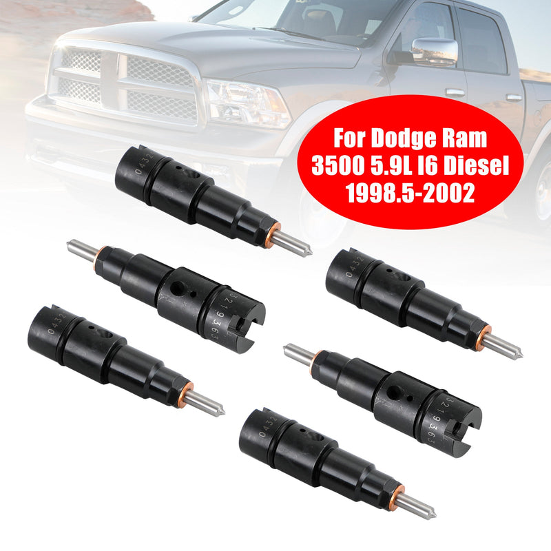 1998-2002 Dodge Cummins 5.9L 40-50 HP 6PCS Fuel Injectors 0432193635 RV275