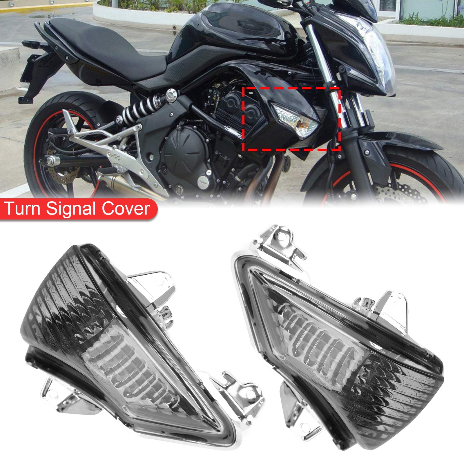 غطاء إشارات الانعطاف الأمامي لـ Kawasaki ER-6N EX650 Ninja 650 400R EX400 Generic