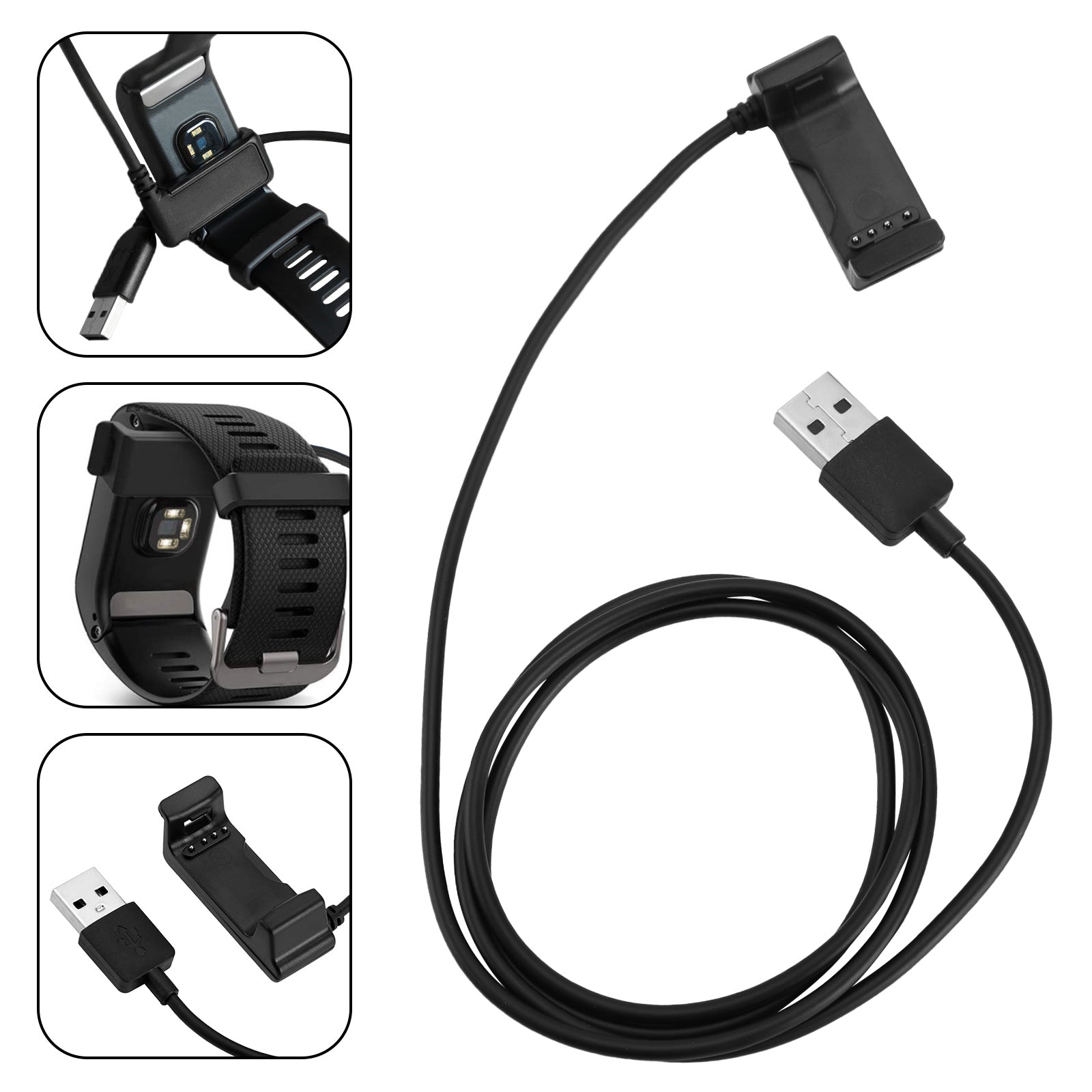 USB Charger Charging Dock Cable Fit for Garmin Vivoactive HR GPS Smart Watch