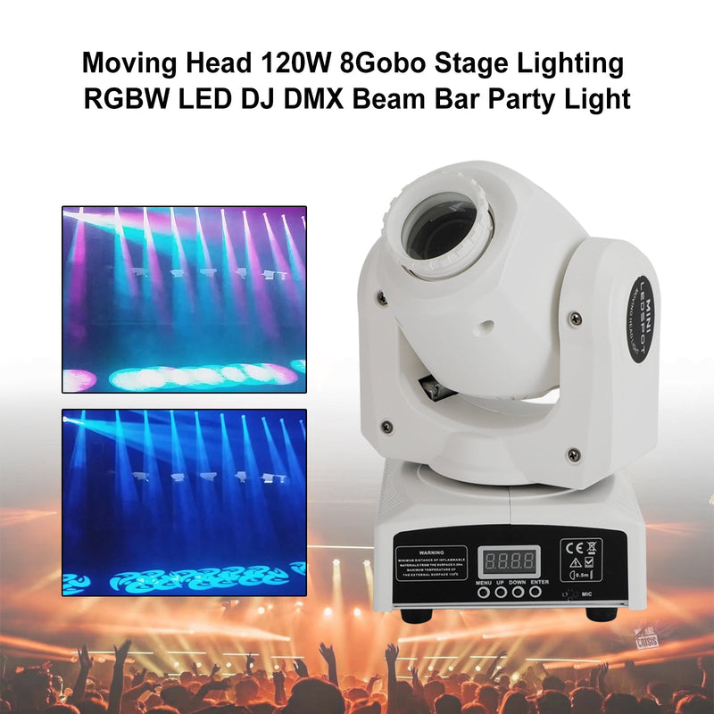 1/2/4 Moving Head 120W 8Gobo Stage Lighting RGBW LED DJ DMX Beam Bar Party Light