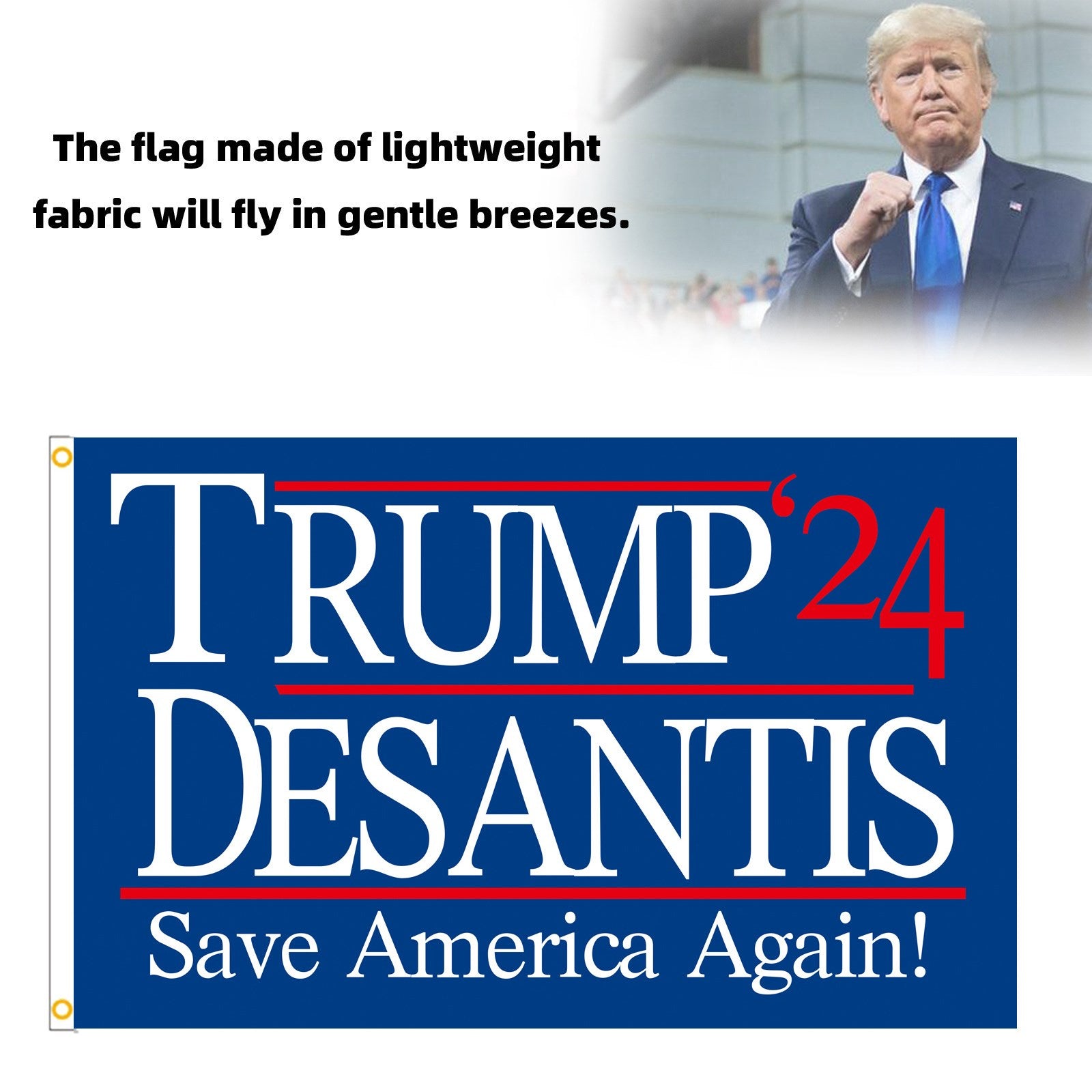 Save America Again Donald Trump Flag Trump Desantis 2024 3x5 Ft banner