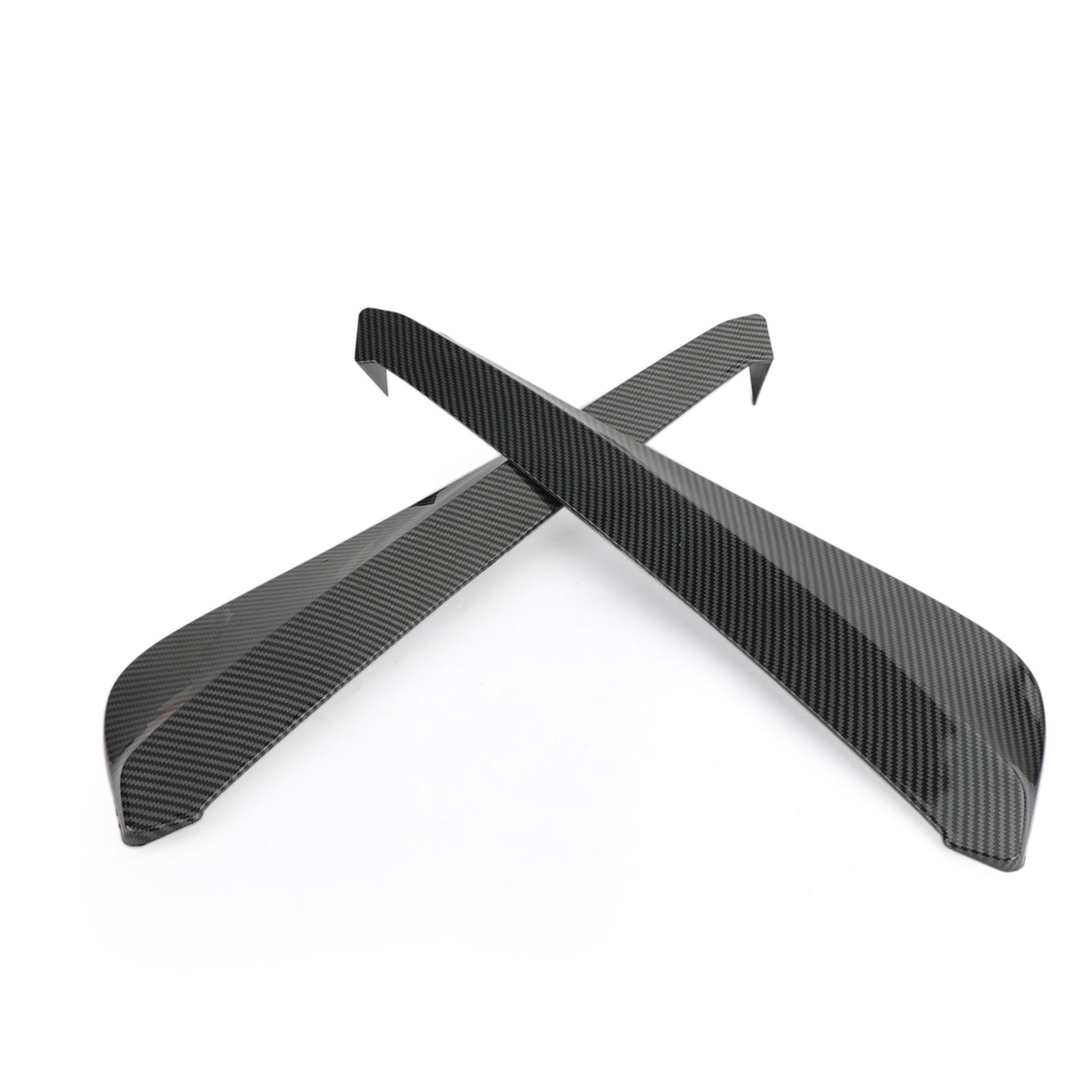 19" Car Rear Bumper Fin Canard Splitter Diffuser Valence Spoiler Lip Carbon Fiber Look Generic