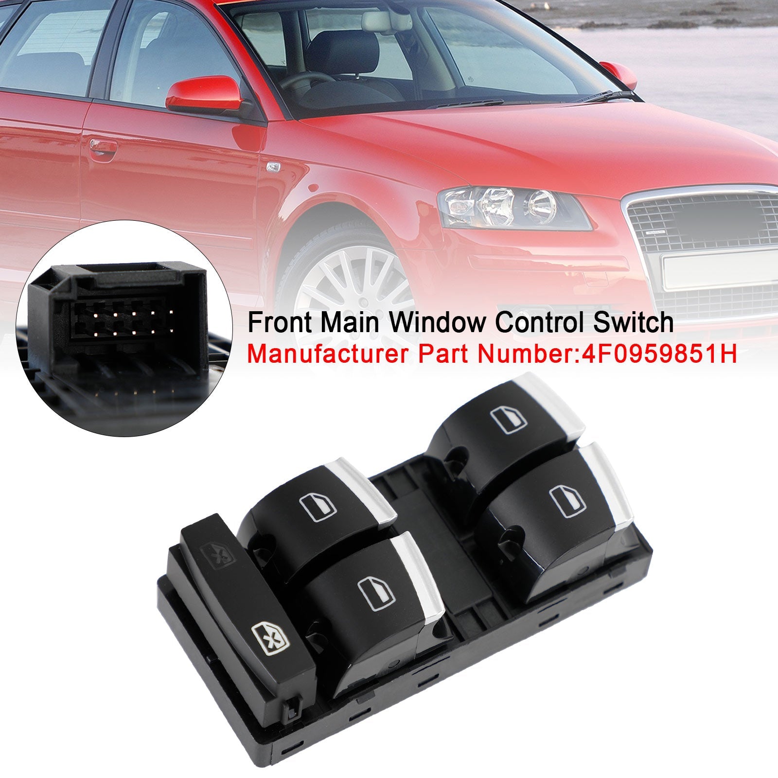 Interruptor de Control de ventana principal delantera 4F0959851H para AUDI A3 8P A4 S4 Q7 B6 B7 A6 genérico