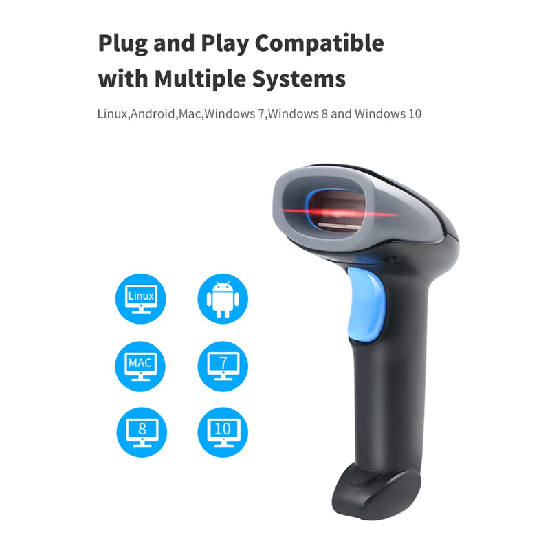 WM930 USB Wireless 2D+1D Laser Scanner Bar Code Reader Handheld Gun with Stand