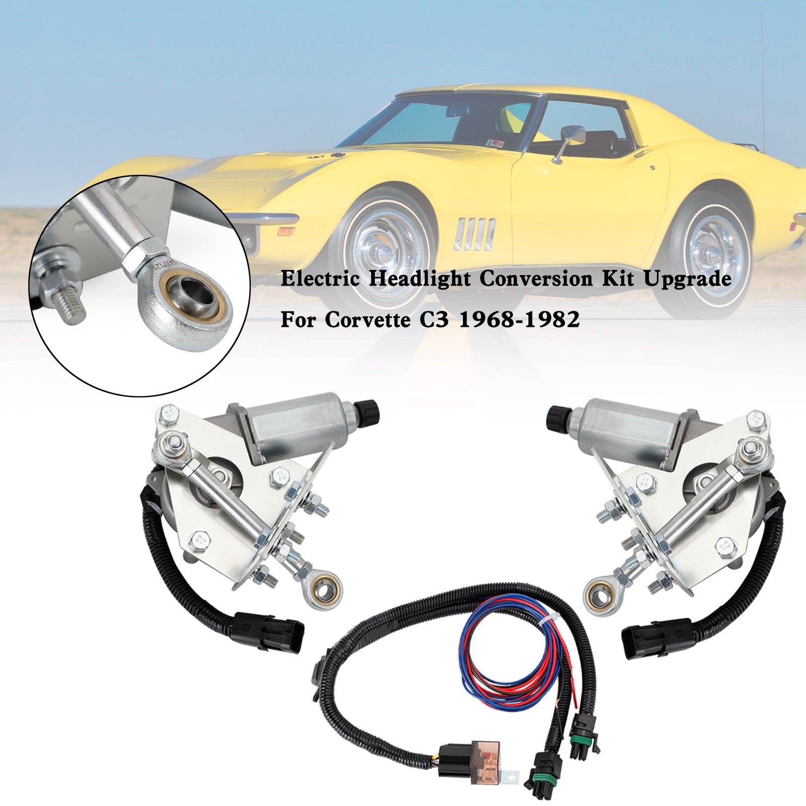 Corvette C3 1968-1982 Electric Headlight Conversion Kit Upgrade 914015